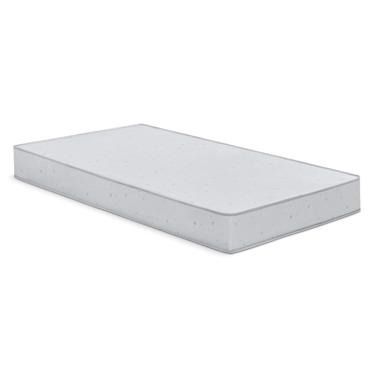 imageSimmons Kids Silver Nights Dual Sided 2Stage Baby Crib Mattress and Toddler Mattress  GREENGUARD Gold  Waterproof  Sustainably Sourced Core Fiber Core Grey