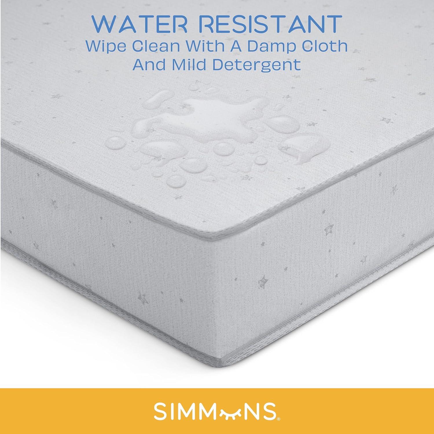imageSimmons Kids Silver Nights Dual Sided 2Stage Baby Crib Mattress and Toddler Mattress  GREENGUARD Gold  Waterproof  Sustainably Sourced Core Fiber Core Grey
