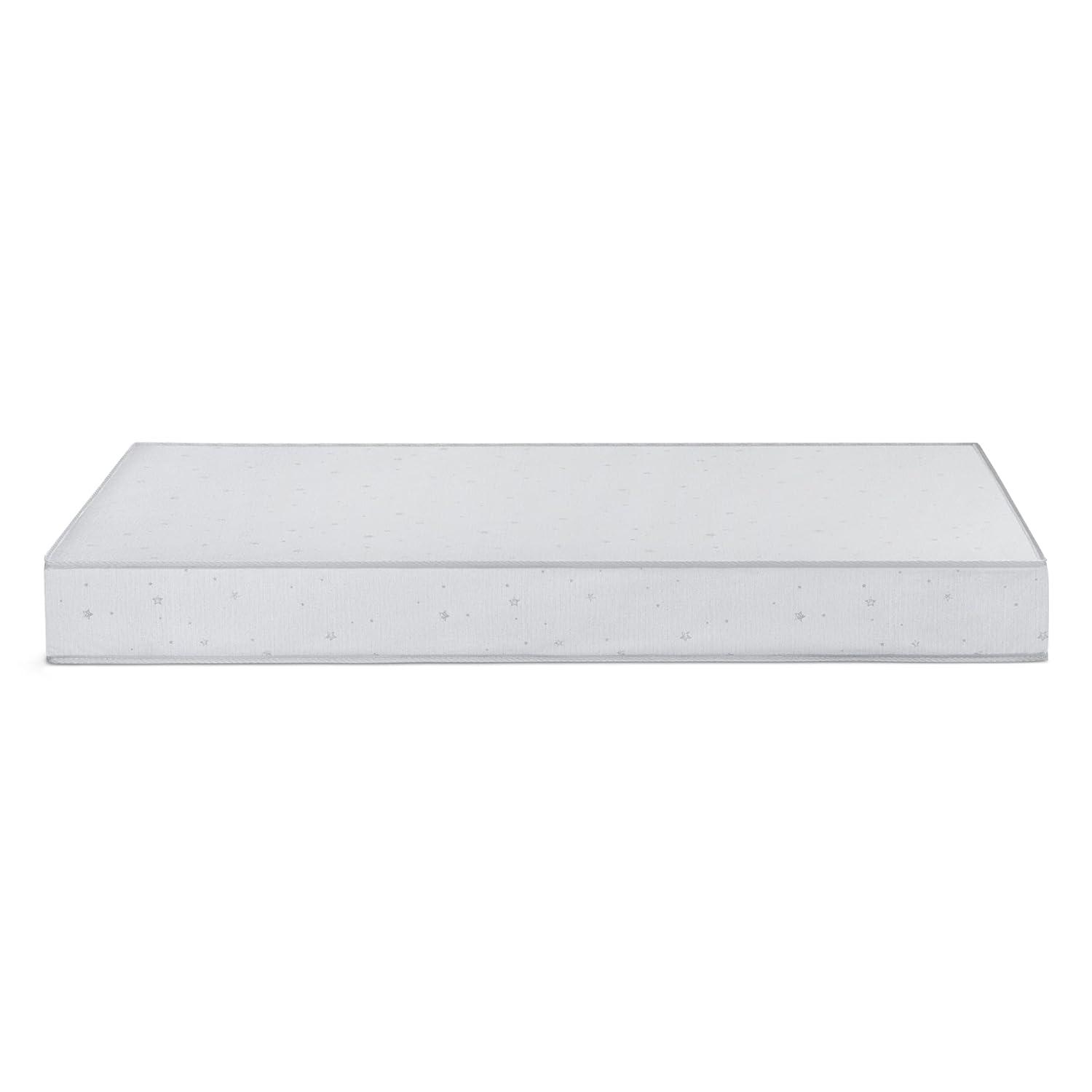 imageSimmons Kids Silver Nights Dual Sided 2Stage Baby Crib Mattress and Toddler Mattress  GREENGUARD Gold  Waterproof  Sustainably Sourced Core Fiber Core Grey