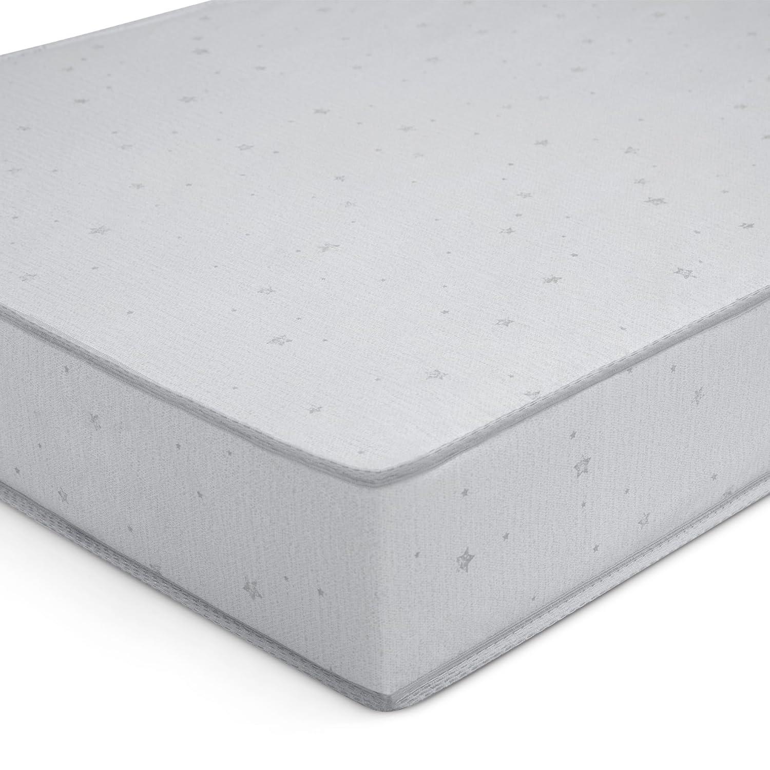imageSimmons Kids Silver Nights Dual Sided 2Stage Baby Crib Mattress and Toddler Mattress  GREENGUARD Gold  Waterproof  Sustainably Sourced Core Fiber Core Grey