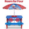 imageDelta Children 4 Seat Activity Picnic Table with Umbrella and Lego Compatible Tabletop PAW PatrolMickey Mouse