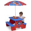 imageDelta Children 4 Seat Activity Picnic Table with Umbrella and Lego Compatible Tabletop PAW PatrolMickey Mouse