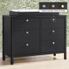 imageDelta Children Brooks 6 Drawer Dresser with Interlocking Drawers Includes 3 Sets of Knobs  Choose from Natural Brushed Nickel ampamp Melted Bronze Bianca WhiteMidnight Grey