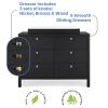 imageDelta Children Brooks 6 Drawer Dresser with Interlocking Drawers Includes 3 Sets of Knobs  Choose from Natural Brushed Nickel ampamp Melted Bronze Bianca WhiteMidnight Grey