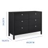 imageDelta Children Brooks 6 Drawer Dresser with Interlocking Drawers Includes 3 Sets of Knobs  Choose from Natural Brushed Nickel ampamp Melted Bronze Bianca WhiteMidnight Grey