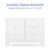 imageDelta Children Brooks 6 Drawer Dresser with Interlocking Drawers Includes 3 Sets of Knobs  Choose from Natural Brushed Nickel ampamp Melted Bronze Bianca WhiteBianca White