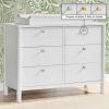 imageDelta Children Brooks 6 Drawer Dresser with Interlocking Drawers Includes 3 Sets of Knobs  Choose from Natural Brushed Nickel ampamp Melted Bronze Bianca WhiteBianca White