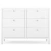 imageDelta Children Brooks 6 Drawer Dresser with Interlocking Drawers Includes 3 Sets of Knobs  Choose from Natural Brushed Nickel ampamp Melted Bronze Bianca WhiteBianca White