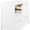 imageDelta Children Brooks 6 Drawer Dresser with Interlocking Drawers Includes 3 Sets of Knobs  Choose from Natural Brushed Nickel ampamp Melted Bronze Bianca WhiteBianca White