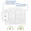 imageDelta Children Brooks 6 Drawer Dresser with Interlocking Drawers Includes 3 Sets of Knobs  Choose from Natural Brushed Nickel ampamp Melted Bronze Bianca WhiteBianca White