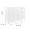 imageDelta Children Brooks 6 Drawer Dresser with Interlocking Drawers Includes 3 Sets of Knobs  Choose from Natural Brushed Nickel ampamp Melted Bronze Bianca WhiteBianca White
