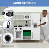 imageDelta Children Deluxe Modern Kitchen  Toy Kitchen Playset with Realistic Knobs That TurnClick Oven Sink and FridgeFreezer with Ice Maker White