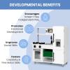imageDelta Children Deluxe Modern Kitchen  Toy Kitchen Playset with Realistic Knobs That TurnClick Oven Sink and FridgeFreezer with Ice Maker White