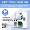 imageDelta Children Deluxe Modern Kitchen  Toy Kitchen Playset with Realistic Knobs That TurnClick Oven Sink and FridgeFreezer with Ice Maker White