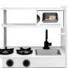 imageDelta Children Deluxe Modern Kitchen  Toy Kitchen Playset with Realistic Knobs That TurnClick Oven Sink and FridgeFreezer with Ice Maker White