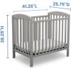 imageDelta Children Emery Mini Convertible Baby Crib with 275inch Mattress GreyGrey