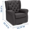 imageDelta Children Emma Nursery Glider Swivel Rocker Chair Greenguard Gold Certified French GreyCharcoal