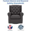 imageDelta Children Emma Nursery Glider Swivel Rocker Chair Greenguard Gold Certified French GreyCharcoal