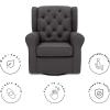 imageDelta Children Emma Nursery Glider Swivel Rocker Chair Greenguard Gold Certified French GreyCharcoal