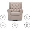 imageDelta Children Emma Nursery Glider Swivel Rocker Chair Greenguard Gold Certified French GreyFlax