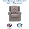 imageDelta Children Emma Nursery Glider Swivel Rocker Chair Greenguard Gold Certified French GreyFrench Grey