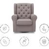 imageDelta Children Emma Nursery Glider Swivel Rocker Chair Greenguard Gold Certified French GreyFrench Grey