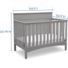 imageDelta Children Fancy 4in1 Convertible Baby Crib  Greenguard Gold Certified GreyGrey