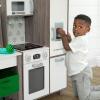 imageDelta Children Gourmet AllinOne Corner Play Kitchen  Toy Kitchen Playset with Safe ampamp Heatless Stove with Lights Oven Sink FridgeFreezer with Ice Maker and 20 Accessories NaturalWhiteNaturalWhite