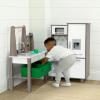 imageDelta Children Gourmet AllinOne Corner Play Kitchen  Toy Kitchen Playset with Safe ampamp Heatless Stove with Lights Oven Sink FridgeFreezer with Ice Maker and 20 Accessories NaturalWhiteNaturalWhite