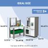 imageDelta Children Gourmet AllinOne Corner Play Kitchen  Toy Kitchen Playset with Safe ampamp Heatless Stove with Lights Oven Sink FridgeFreezer with Ice Maker and 20 Accessories NaturalWhiteNaturalWhite