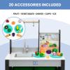 imageDelta Children Gourmet AllinOne Corner Play Kitchen  Toy Kitchen Playset with Safe ampamp Heatless Stove with Lights Oven Sink FridgeFreezer with Ice Maker and 20 Accessories NaturalWhiteGrey