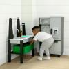 imageDelta Children Gourmet AllinOne Corner Play Kitchen  Toy Kitchen Playset with Safe ampamp Heatless Stove with Lights Oven Sink FridgeFreezer with Ice Maker and 20 Accessories NaturalWhiteGrey