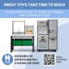 imageDelta Children Gourmet AllinOne Corner Play Kitchen  Toy Kitchen Playset with Safe ampamp Heatless Stove with Lights Oven Sink FridgeFreezer with Ice Maker and 20 Accessories NaturalWhiteGrey