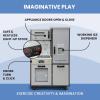 imageDelta Children Gourmet AllinOne Corner Play Kitchen  Toy Kitchen Playset with Safe ampamp Heatless Stove with Lights Oven Sink FridgeFreezer with Ice Maker and 20 Accessories NaturalWhiteGrey
