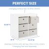 imageDelta Children Hayes Changing Table and Dresser for Bedroom with 6 Fabric Drawers Bianca WhiteFlax BinsBianca WhiteFlax Bins