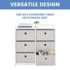 imageDelta Children Hayes Changing Table and Dresser for Bedroom with 6 Fabric Drawers Bianca WhiteFlax BinsBianca WhiteFlax Bins