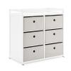 imageDelta Children Hayes Changing Table and Dresser for Bedroom with 6 Fabric Drawers Bianca WhiteFlax BinsBianca WhiteFlax Bins
