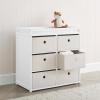 imageDelta Children Hayes Changing Table and Dresser for Bedroom with 6 Fabric Drawers Bianca WhiteFlax BinsBianca WhiteFlax Bins
