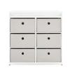 imageDelta Children Hayes Changing Table and Dresser for Bedroom with 6 Fabric Drawers Bianca WhiteFlax BinsBianca WhiteFlax Bins