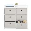imageDelta Children Hayes Changing Table and Dresser for Bedroom with 6 Fabric Drawers Bianca WhiteFlax BinsBianca WhiteFlax Bins