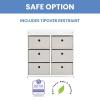 imageDelta Children Hayes Changing Table and Dresser for Bedroom with 6 Fabric Drawers Bianca WhiteFlax BinsBianca WhiteFlax Bins