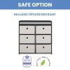 imageDelta Children Hayes Changing Table and Dresser for Bedroom with 6 Fabric Drawers Bianca WhiteFlax BinsCharcoal GreyFlax