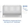 imageDelta Children Heartland 4in1 Convertible Crib  Greenguard Gold Certified GreyBianca White