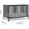 imageDelta Children Heartland 4in1 Convertible Crib  Greenguard Gold Certified GreyBlack