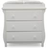 imageDelta Children Lancaster 3 Drawer Dresser with Changing Top and Interlocking Drawers  Greenguard Gold Certified GreyBianca White
