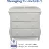 imageDelta Children Lancaster 3 Drawer Dresser with Changing Top and Interlocking Drawers  Greenguard Gold Certified GreyBianca White