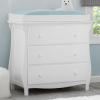 imageDelta Children Lancaster 3 Drawer Dresser with Changing Top and Interlocking Drawers  Greenguard Gold Certified GreyBianca White