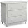 imageDelta Children Lancaster 3 Drawer Dresser with Changing Top and Interlocking Drawers  Greenguard Gold Certified GreyBianca White