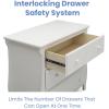 imageDelta Children Lancaster 3 Drawer Dresser with Changing Top and Interlocking Drawers  Greenguard Gold Certified GreyBianca White