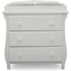 imageDelta Children Lancaster 3 Drawer Dresser with Changing Top and Interlocking Drawers  Greenguard Gold Certified GreyBianca White